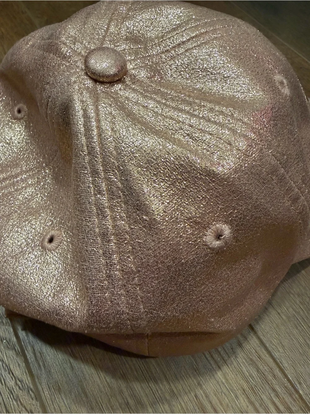 Disney Parks Mickey Mouse Rose Gold Sequin Adult Baseball Hat